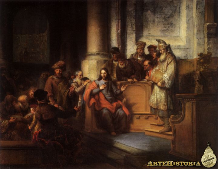 Resultado de imagen de jesus en la sinagoga pintura