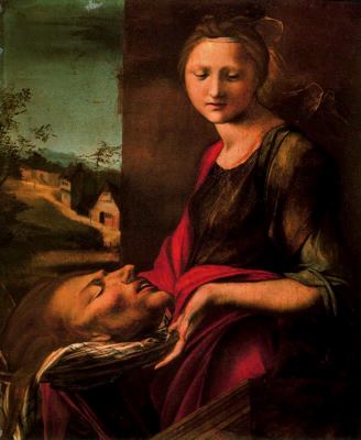 Salomé - 1512-1516. Óleo sobre tabla. 87,5 x 71 cm. Galería de los Uffizi. Florencia. Italia. Autor: Alonso de Berruguete.